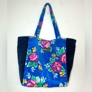 Matilda Jane Terry Cloth Floral Print Tote Bag Travel Bag